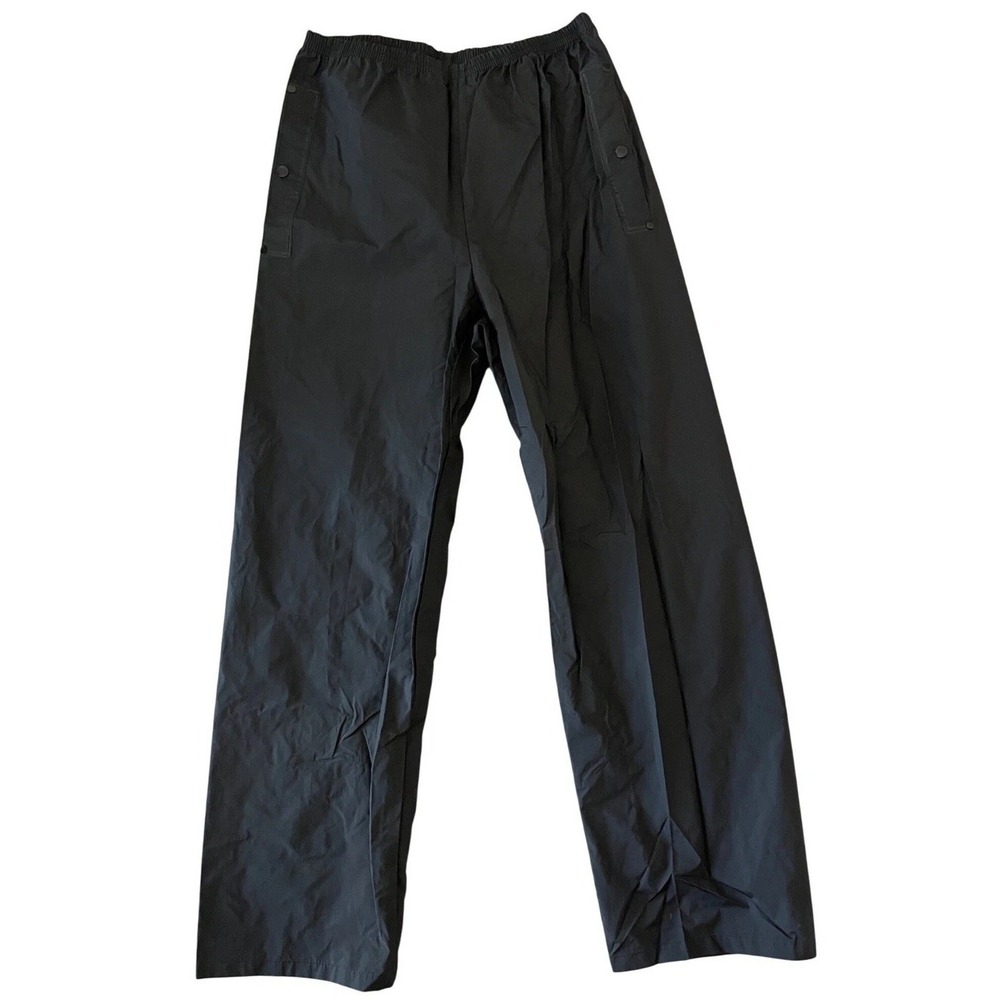 Columbia‎ Sportswear Mens Medium Black Rain Pants Snap Sides Hiking Trousers